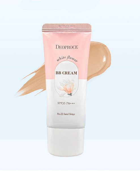 Корейский ББ-крем с экстрактом белых цветов Deoproce White Flower SPF35 ...