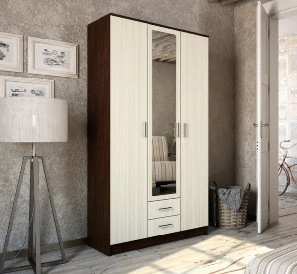 Шкаф распашной Эра Мебельное Производство Трио, 120x48x220 см - купить ...