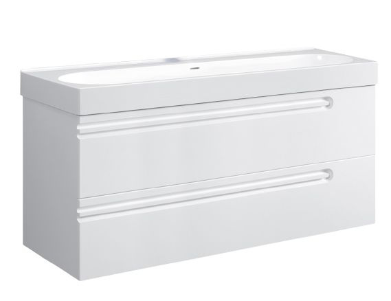 Подвесная тумба под раковину Belux 120 см, ДСП текстурное, доводчик ...