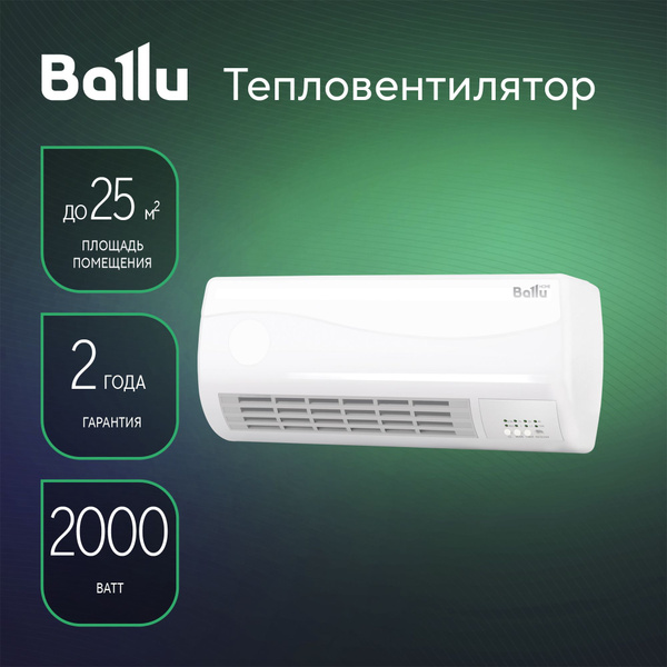 Тепловентилятор настенный Ballu BFH/W-102W купить на OZON по низкой ...