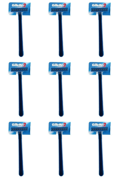 Gillette Бритвенный станок одноразовый, 2 лезвия, 1шт, 9 уп - купить с ...