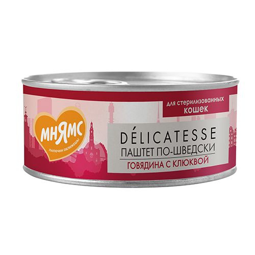 Мнямс Delicatesse Консервы для Cтерилизованных кошек, Паштет по-шведски ...
