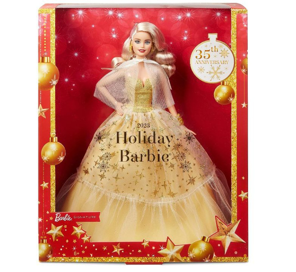 Кукла 2023 Holiday Barbie Blond Hair Doll-HJX04 (Праздничная кукла ...