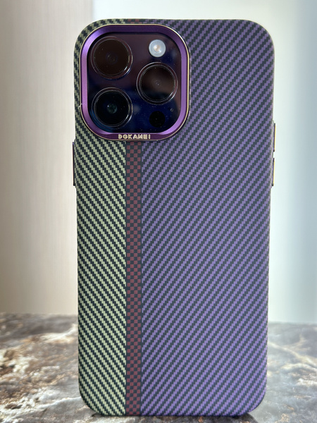 Чехол для IPhone 14 pro Max в стиле Pitaka карбон пластиковый ...