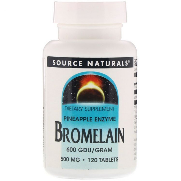 Source Naturals, Bromelain, Бромелаин, 600 ГДУ, 500 мг, 120 таблеток ...