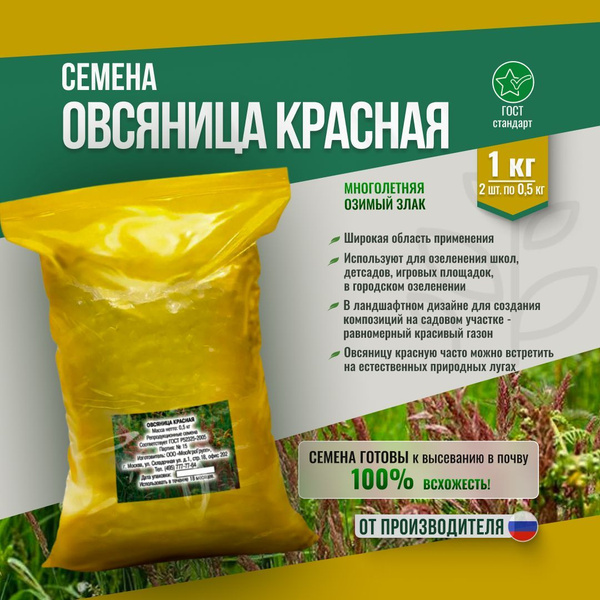 Газонные травы МосАгроГрупп Овсянница_зеркальный_Овсяница Красная ...