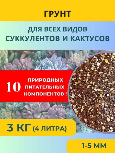 3 кг(1-5мм) Грунт для кактусов и суккулентов - купить по низкой цене в ...