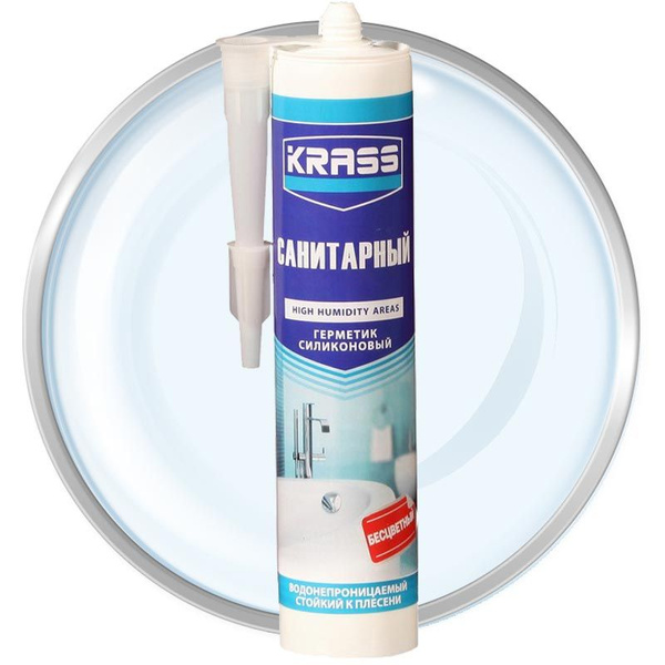 Силиконовый Герметик Krass, Для сантехники, прозрачный - купить по ...