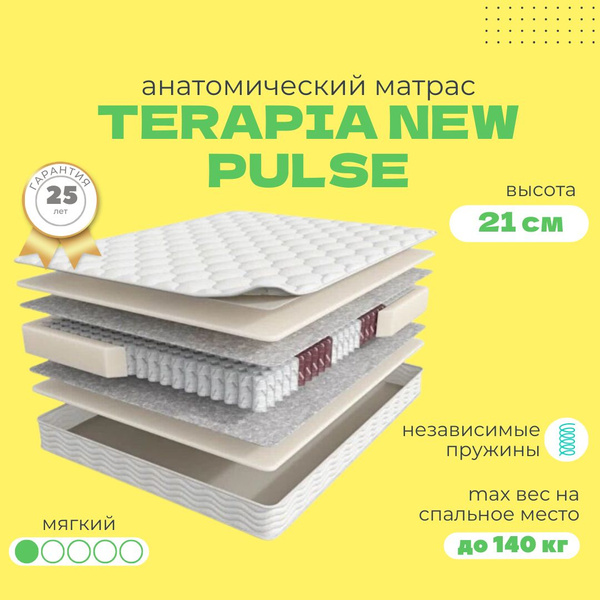 Матрас Мир Матрасов Аскона Terapia New Pulse, Независимые пружины, 120 ...