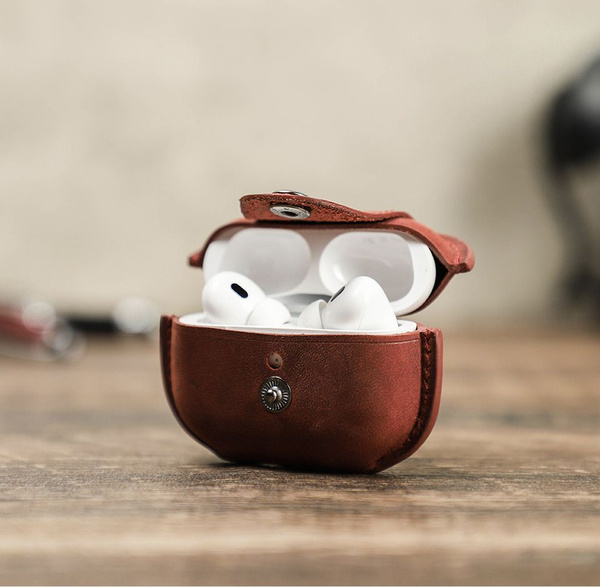 Чехол кейс для наушников Apple AirPods pro 2,Чехол из натуральной кожи ...