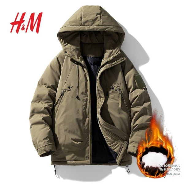 Пальто H&M, Зима, размер 54, цвет темно-зеленый, Полиэстер - купить по ...
