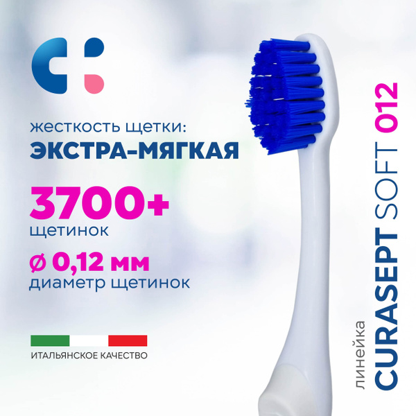 Зубная щетка экстра мягкая CURASEPT Extra Soft 012 для чувствительных ...
