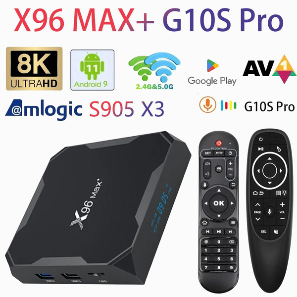 Медиаплеер X96 MAX+, USB, DC 5.5 мм, TF, HDMI, черный, белый, Android ...