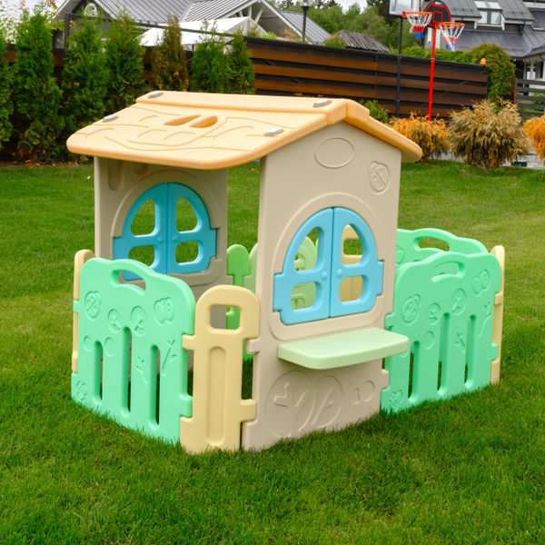 Манеж домик игровой детский UNIX Kids Village 2 в 1 складной ...