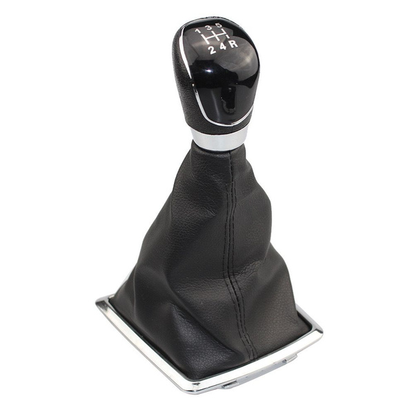 Pomello Leva Cambio Completo Per Ford Fiesta MK7, Focus MK2/MK3, Kuga – 5 Marce, Grigio Argento