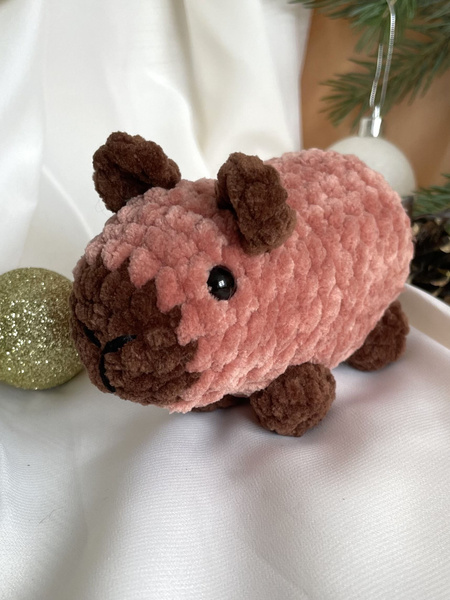 Вязаная мягкая игрушка капибара плюшевая - купить с доставкой по ...