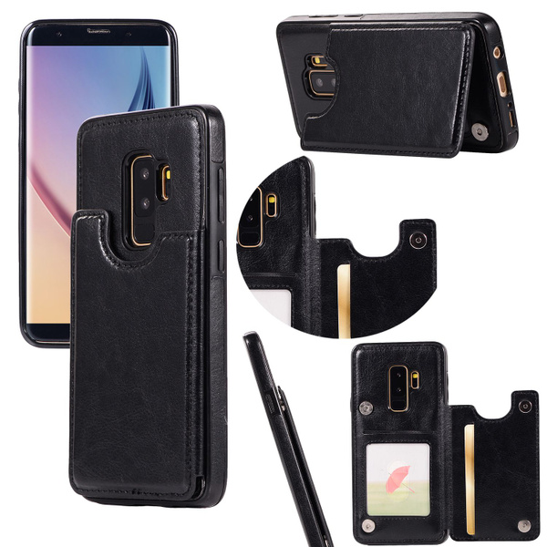 Кожаный чехол для Samsung Galaxy S9 Plus с отделением для карты/ Чехол ...
