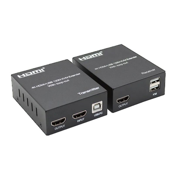 HDMI KVM-удлинитель (extender) до 120 м по витой паре, HDMI+USB, 4K ...