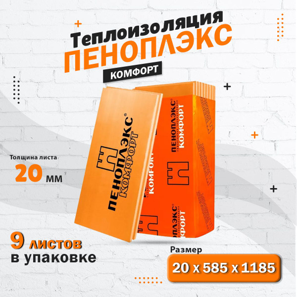 Пеноплэкс 20 мм КОМФОРТ высокоэффективный утеплитель из экструзионного ...