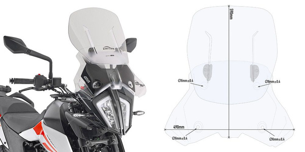 Стекло ветровое GIVI AF7711 для KTM 390 790 890 Adventure - купить по ...
