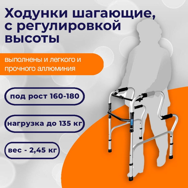 Barry W HR / Барри - ходунки для взрослых и пожилых шагающие, с ...