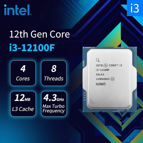 Процессор Intel Intel Core i3 12100F Core i3 12-го поколения, OEM (без ...