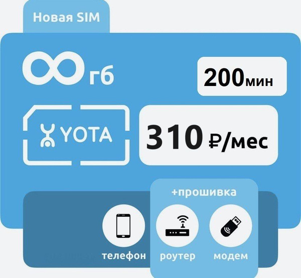 SIM-карта Тариф для смартфона, Безлимитный интернет за 310 рублей в ...