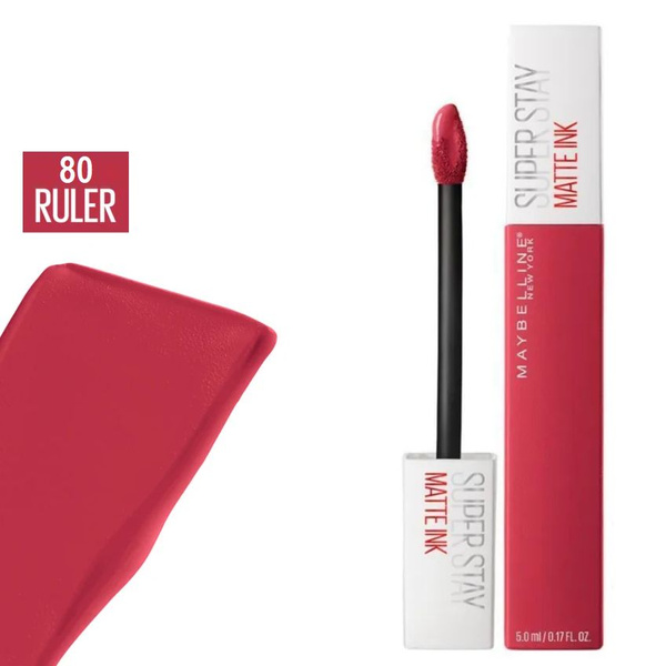 MAYBELLINE NEW YORK Помада для губ Super Stay Matte Ink, тон 80 Ruler ...
