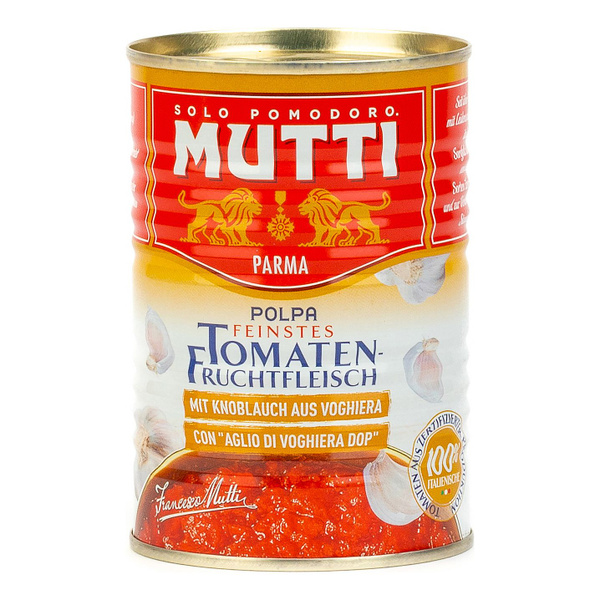Томаты Mutti резаные кубиками в томатном соке с чесноком, 400г - купить ...
