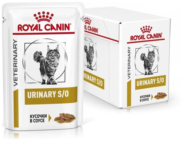 Влажный корм для кошек Royal Canin Urinary S/O, кусочки в соусе, паучи ...