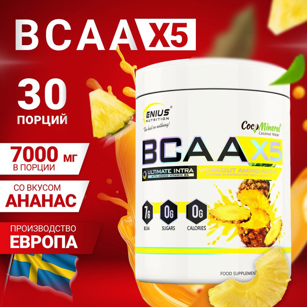 BCAA Аминокислоты Genius Nutrition 2:1:1 (БЦАА) 360 г / 30 порций ...