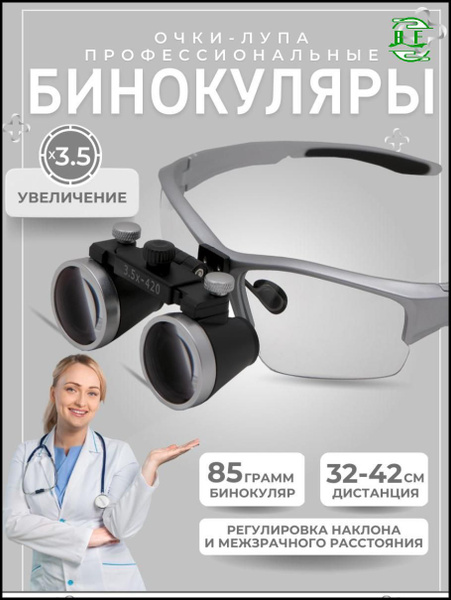 Лупа очки бинокулярные для стоматолога/ювелира-BF - купить с доставкой ...