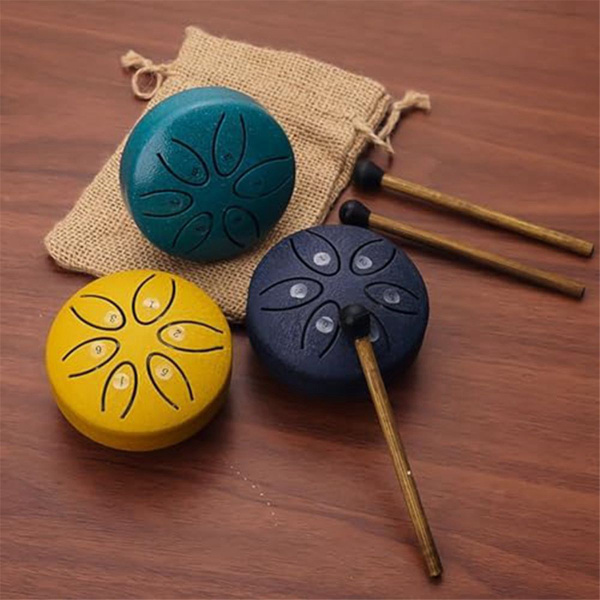 Мини-стальной барабан для языка, 3-дюймовый комплект звуковых лечебных ...