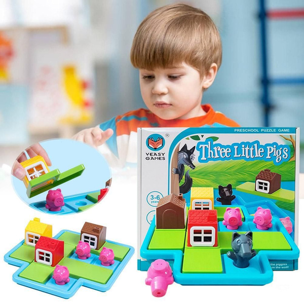 Умные настольные игры Три поросенка в прятки, обучающая Iq игрушка для ...