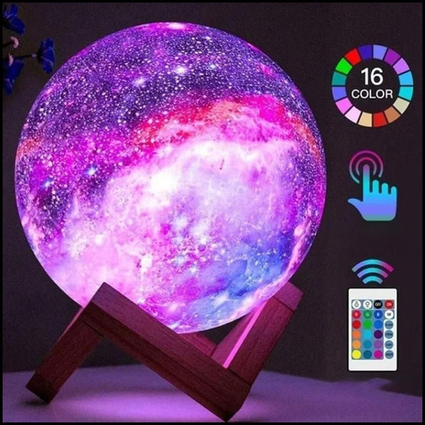 Купить Светильник 3D Луна, Звездное небо. Ночник для комнаты на ...
