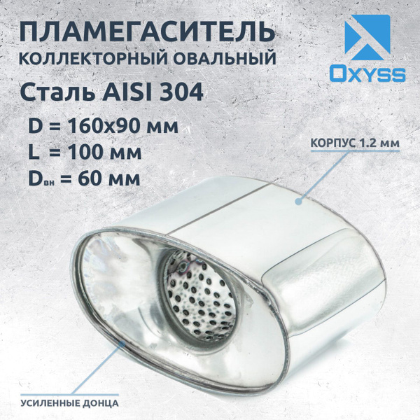 Пламегаситель коллекторный овальный 160x90x100 (конусный) - Oxyss арт ...
