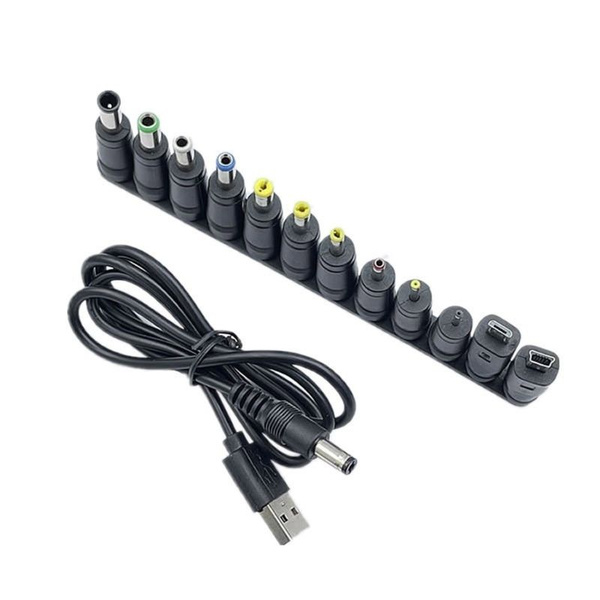 (1 комплект) Кабель USB 5,5x2,1 мм + 12 переходников купить на OZON по ...