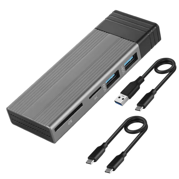 5В1 Переходник USB HUB-TYPEC-USB Внешний корпус M.2 SSD NVME , Адаптер ...