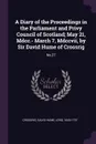 A Diary of the Proceedings in the Parliament and Privy Council of Scotland; May 21, Mdcc.- March 7, Mdccvii, by Sir David Hume of Crossrig. No.27 - David Hume Crossrig