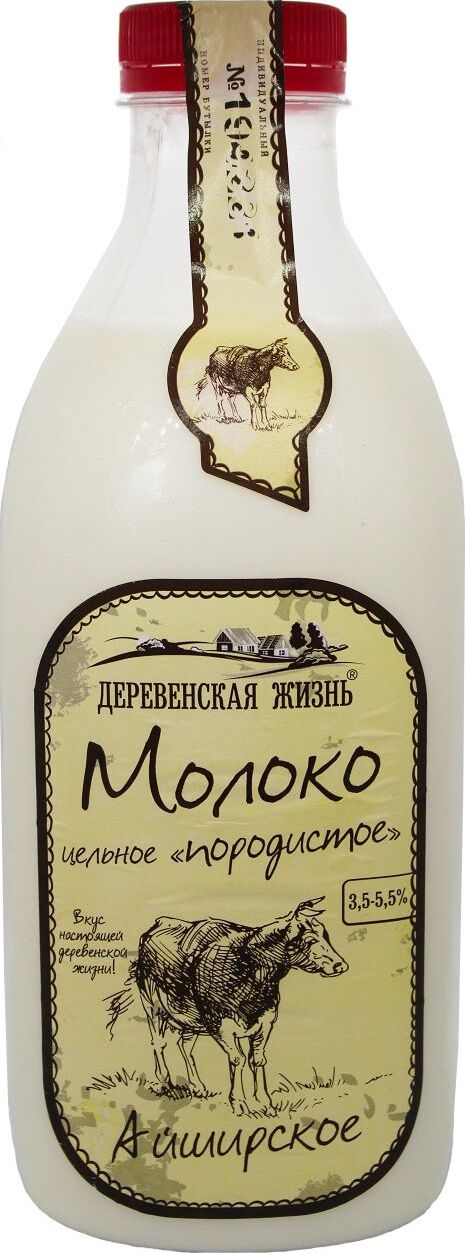 Молоко Деревенская Жизнь, цельное, 3,5-5,5%, 950 мл — купить в интернет ...