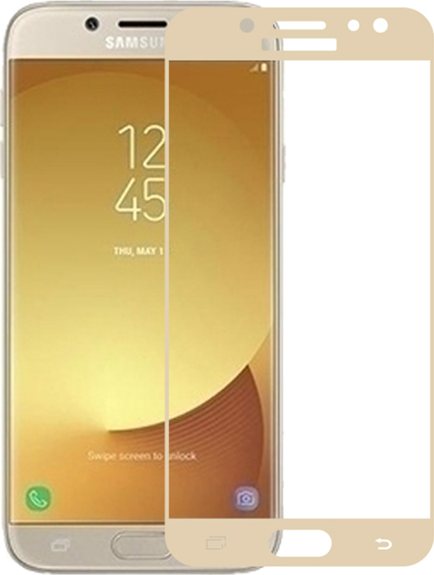 фото Полноприклеивающееся защитное стекло для Samsung Galaxy J7 2017 Золотой Нет бренда