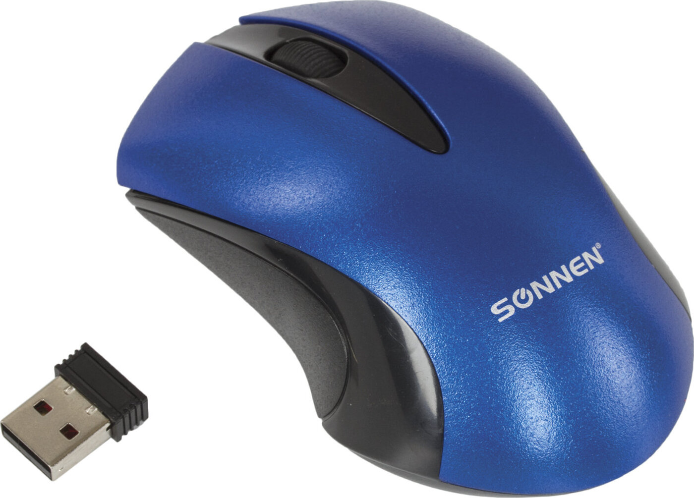 фото Мышь беспроводная SONNEN M-661Bl, USB, 1000 dpi, 2 кнопки + 1 колесо-кнопка, оптическая, синяя