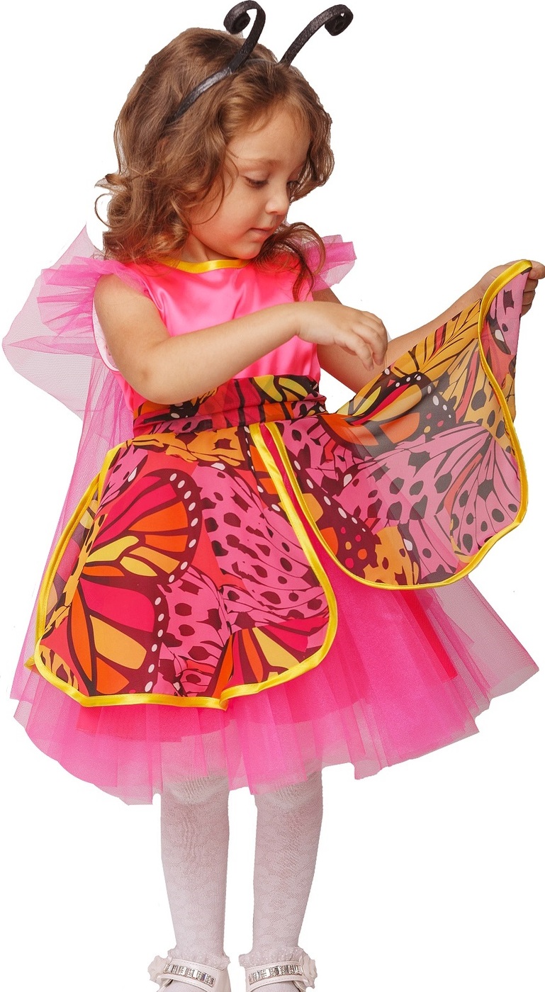 фото Карнавальный костюм Бабочка. платье, ободок размер 104-52 Пуговка