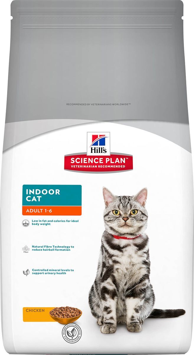фото Корм сухой Hill's Science Plan Indoor Cat для взрослых кошек, живущих в домашних условиях, с курицей, 1,5 кг