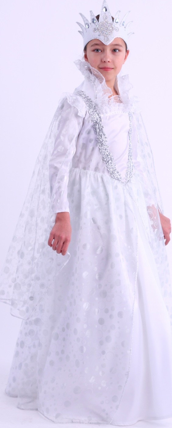 фото Карнавальный костюм Снежная королева платье, корона размер 122-64 Пуговка