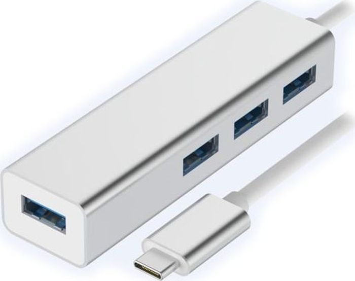 фото USB - хаб Comma iRonclad USB-C-HUB3.0, серебристый