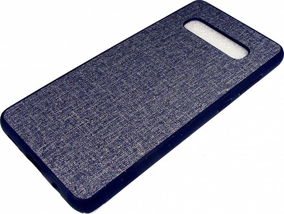 Силиконовый чехол Floveme с текстурой под ткань для Samsung Galaxy S10 Plus (серый)