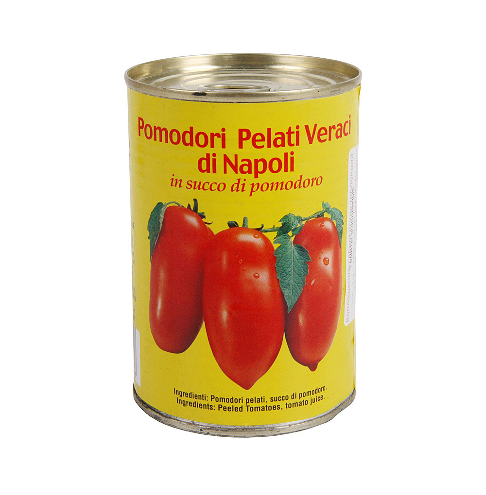 Томаты Sapori di Napoli очищенные в собственном соку консервированные 400 г ж/б Италия