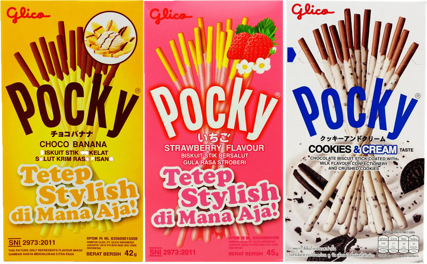 Набор Палочки Pocky 3 вкуса (Banana, Strawberry, Cookies and cream ...