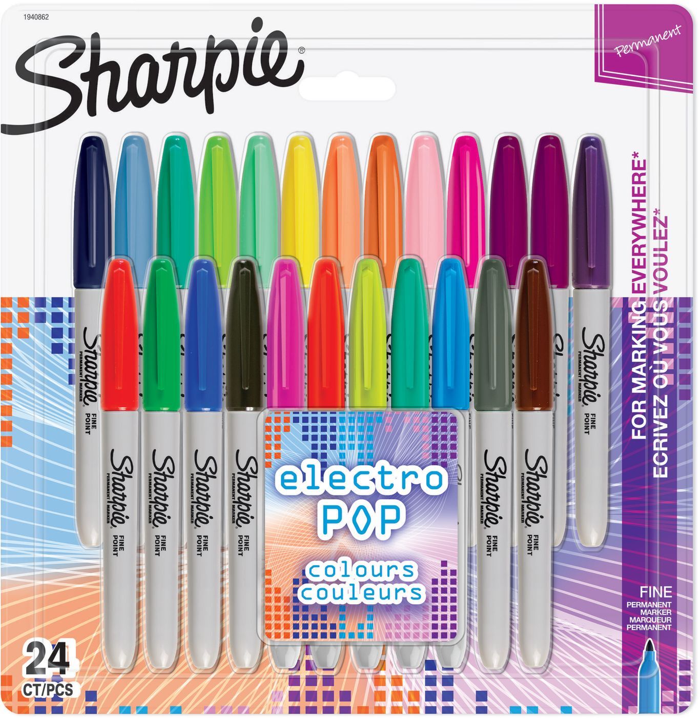 Набор маркеров Sharpie Fine Electro, 0,9 мм, 24 шт — купить в интернет ...